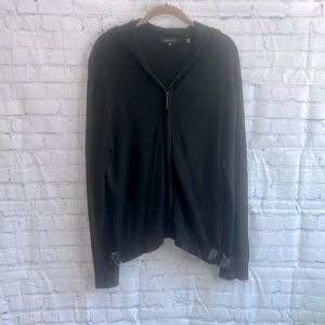 BCBGMaxazria black zip up lightweight sweatshirt Womans size medium‎